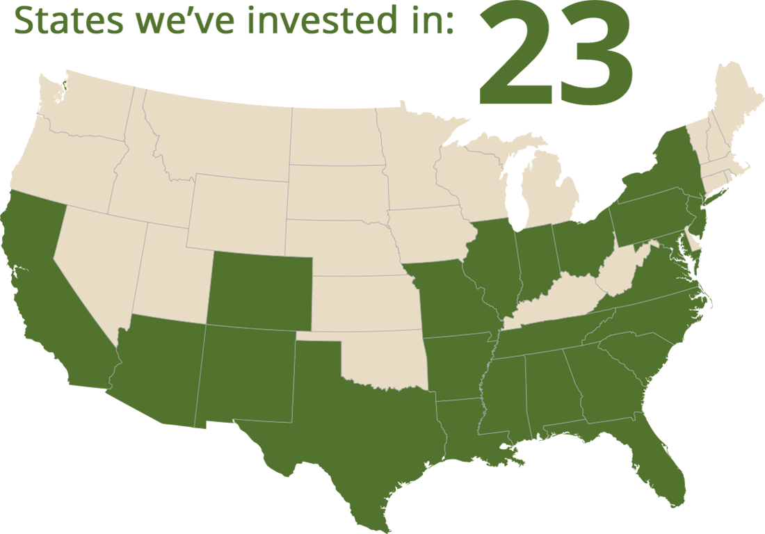 We've invested in 23 states